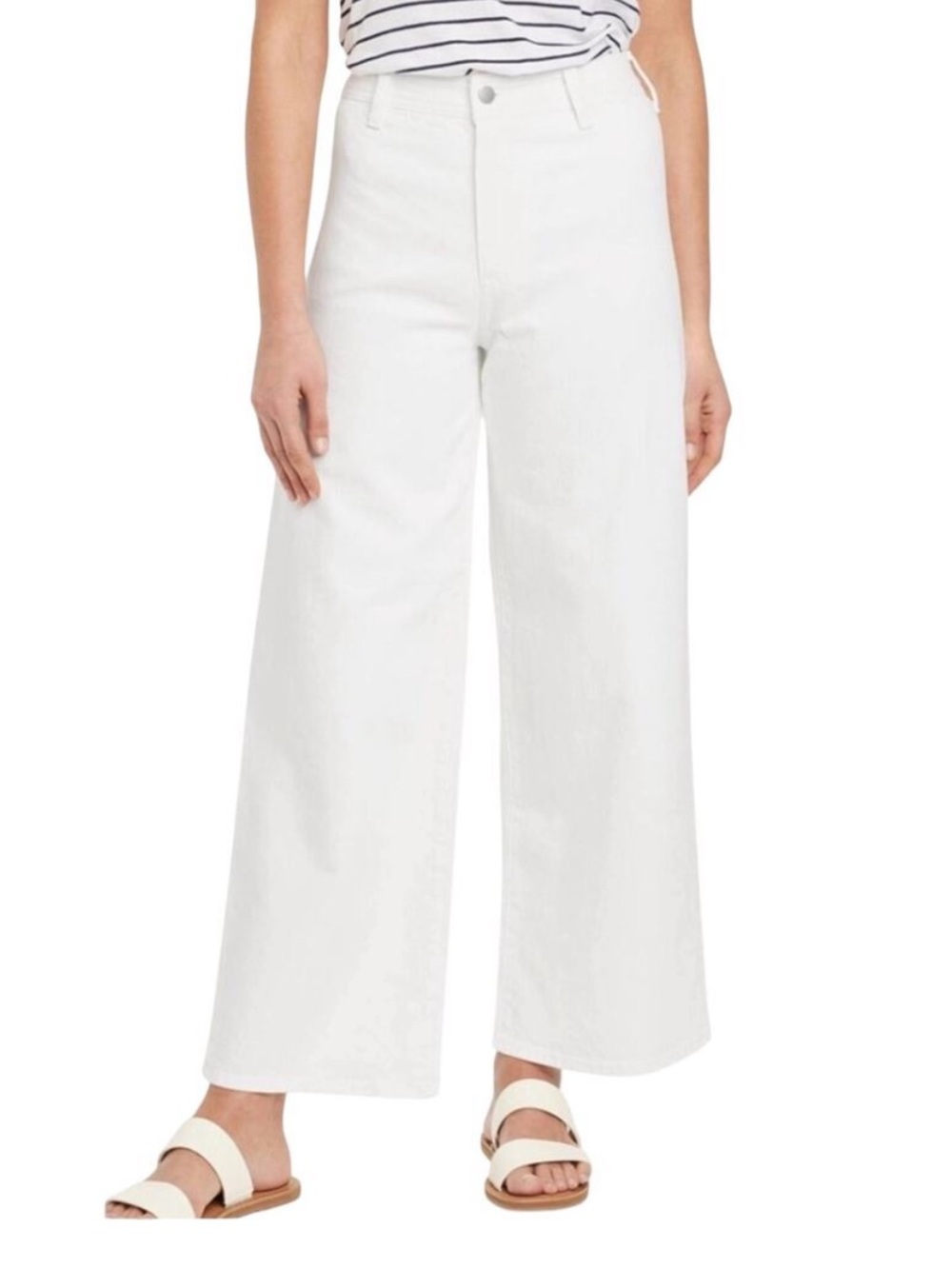 Women's High-Rise Sailor Wide Leg Ankle Jeans - Universal Thread™ White 6
